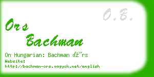 ors bachman business card